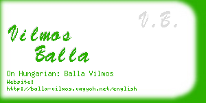 vilmos balla business card